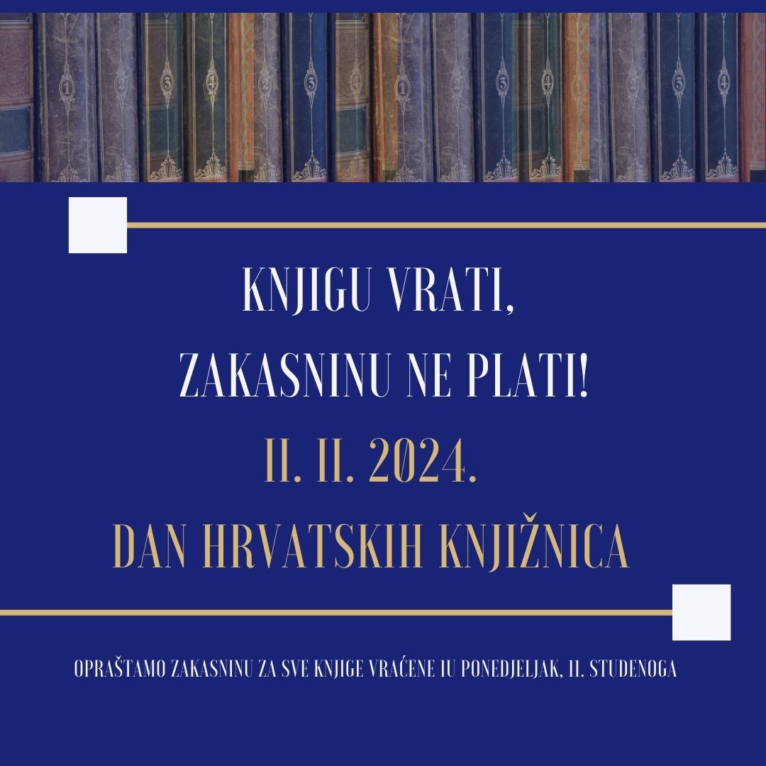 Vraćanje knjiga bez plaćanja zakasnine 11. studenoga