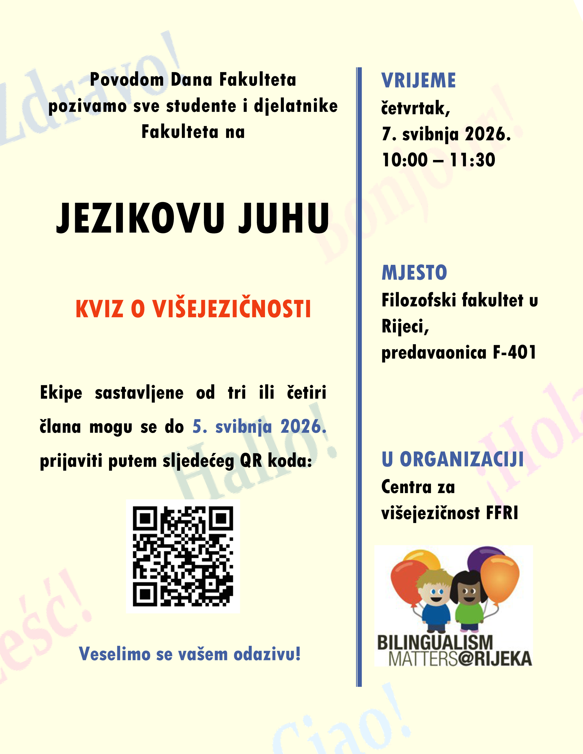 Poziv na kviz o višejezičnosti