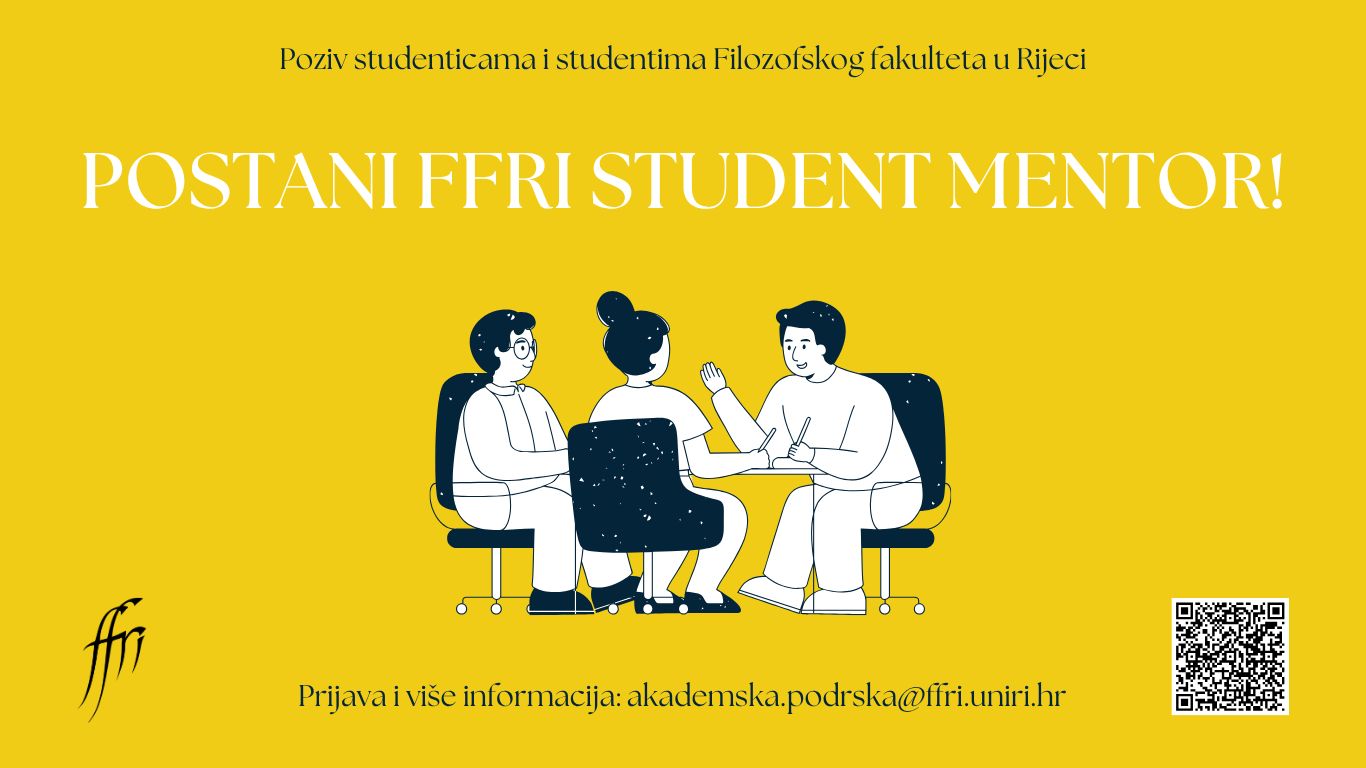 Filozofski fakultet u Rijeci traži studente mentore za akademsku godinu 2026./2027.!
