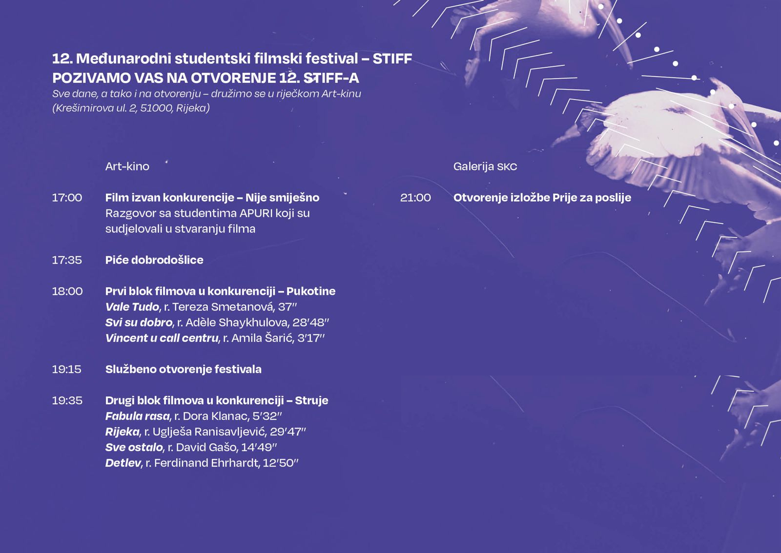 Poziv na otvorenje 12. STIFF festivala